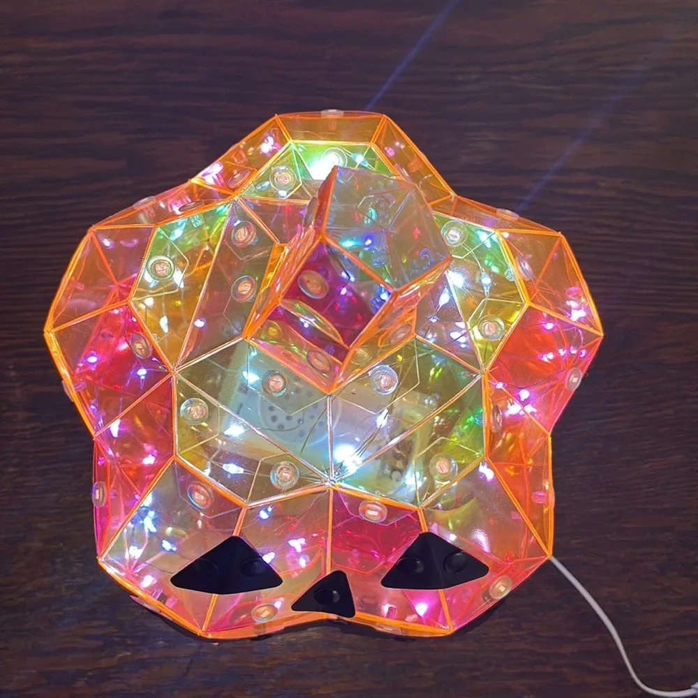NWT- 🔋OPERATED- LED Light Up- Multicolor Holographic Halloween Jack-o-lantern 🎃